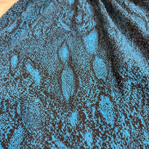 Rebecca Taylor Dress Fit & Flare Blue Black Python Snake Sleeveless Knit Sz 8 - Picture 3 of 11
